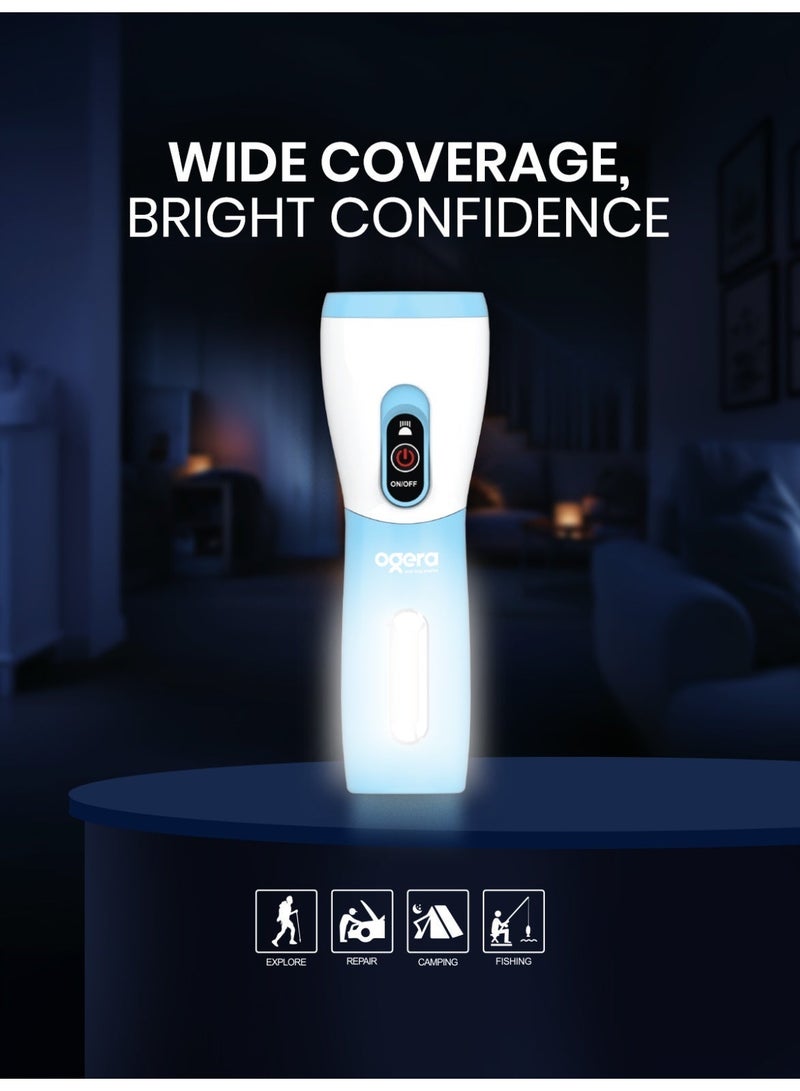 Ogera مصباح يدوي ببطارية ليثيوم LED - مصباح قابل لإعادة الشحن فائق السطوع مع بطارية ليثيوم تدوم طويلاً، مصباح جيب مدمج ومقاوم للماء للتخييم، والمشي، والطوارئ - Image 5